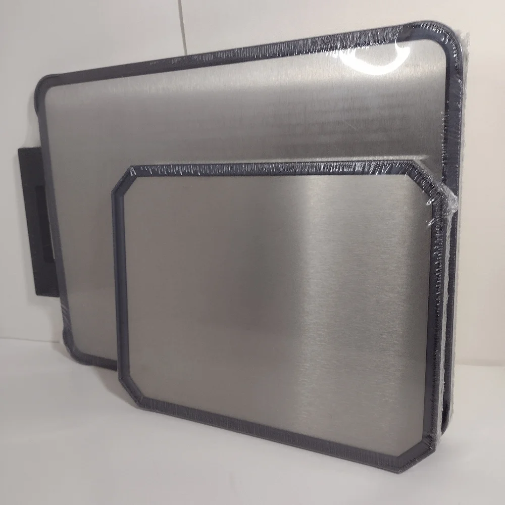 Ptytify Set Of 2 Stainless Steel and Plastic Cutting Board Set